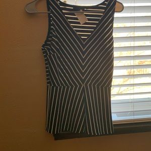 Girls 9-12 Black and White striped dress